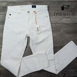 AG Adriano Goldschmied Prima Cigarette Ankle Jeans White NWT Size 0 (25)